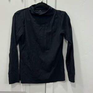 UBRAS Women's Mock Neck Long Sleeve T-Shirt Size XL In Black